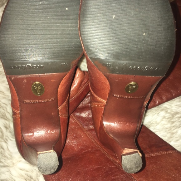 Frye “Ava” Tall Patch Work Boots Cognac (GoodYear)